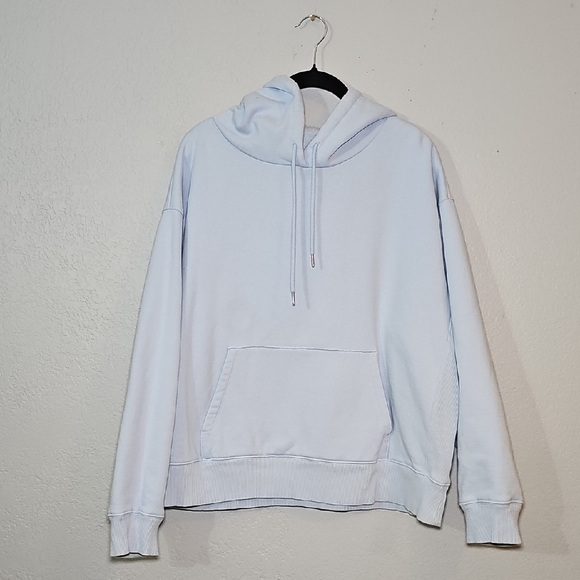 PINK Victoria's Secret Tops - PINK Victoria's Secret Light Blue Hoodie Sweater, Womens Large